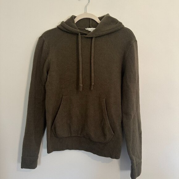Everlane The Felted Merino Wool Knit Pullover Olive Hoodie Quiet Luxury - Small - Picture 3 of 8